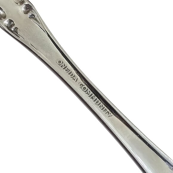 Oneida Silver Brahms Shell Casserole Spoon silverplate 1980s vtg serving flatwar - Picture 8 of 8